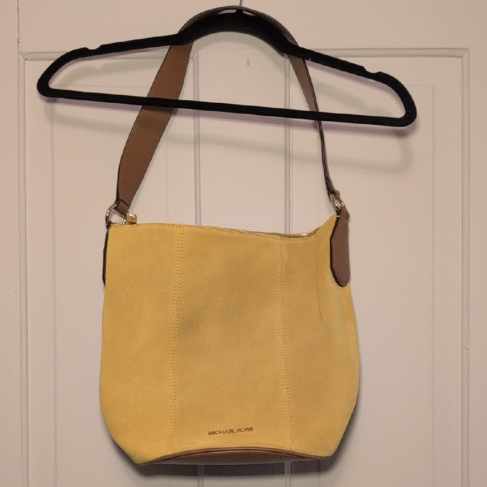 Michael Kors Yellow Suede Shoulder Bag